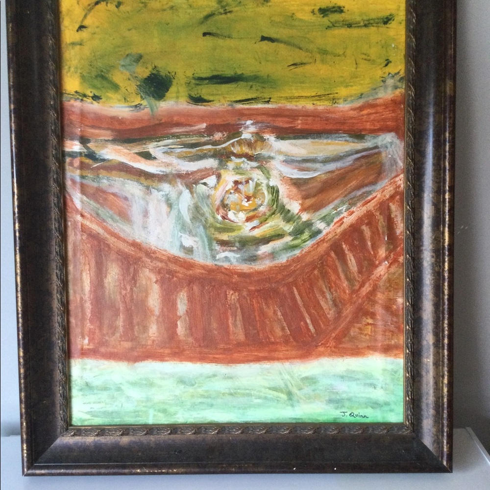 Original abstract painting framed
